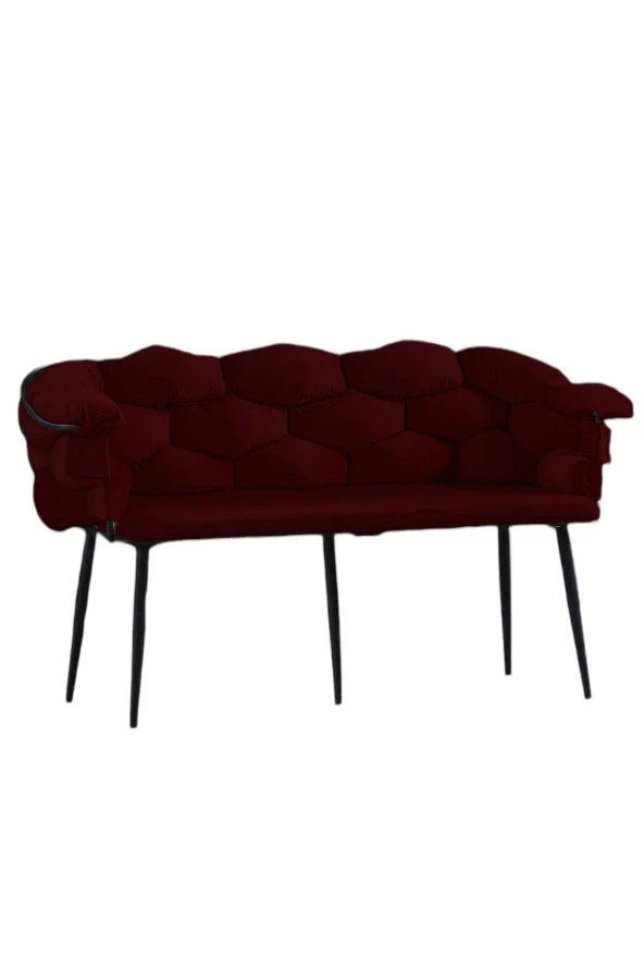 Balon Çay Seti Siyah Iskelet-bordo - Resim 2