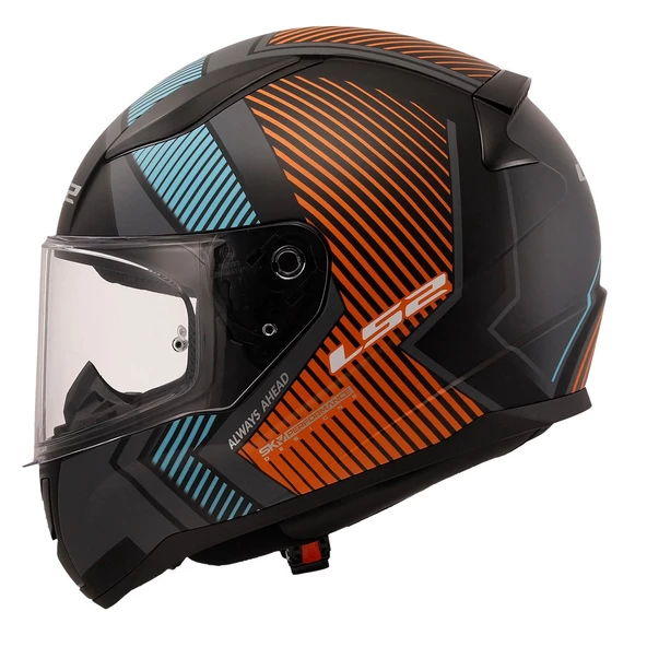LS2 RAPID 2 EXTRA MAT GRİ-NEON TURUNCU KASK - Resim 2
