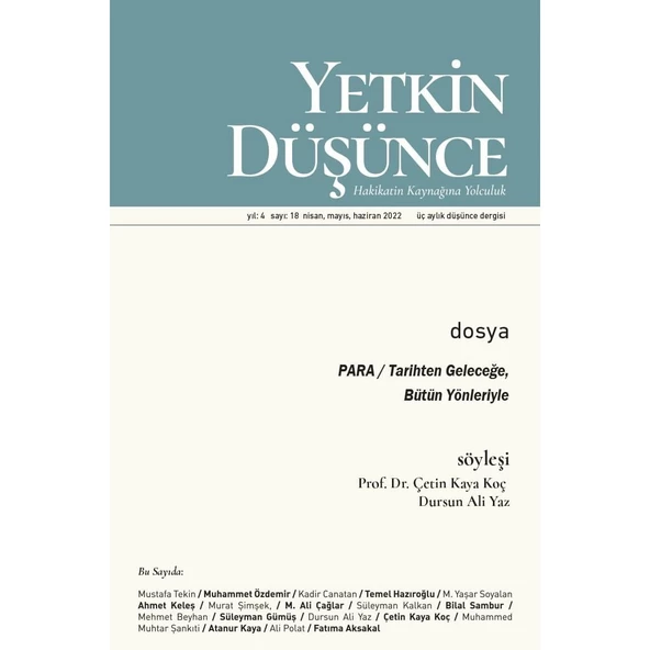 Yetkin Düşünce 18.Sayı Nisan-Haziran 2022 ürün görseli 1