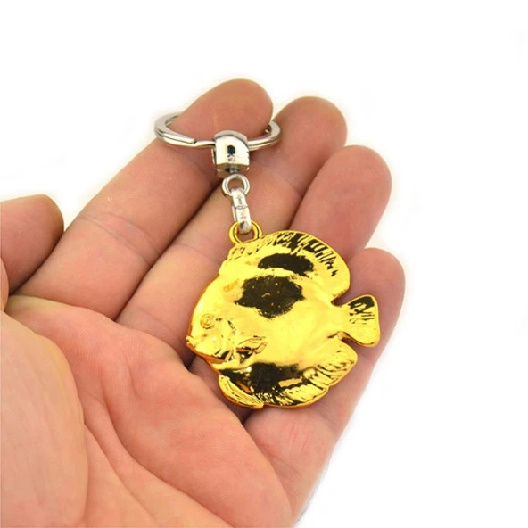 Discus Balık Anahtarlık - Gold Görünümlü - Resim 3