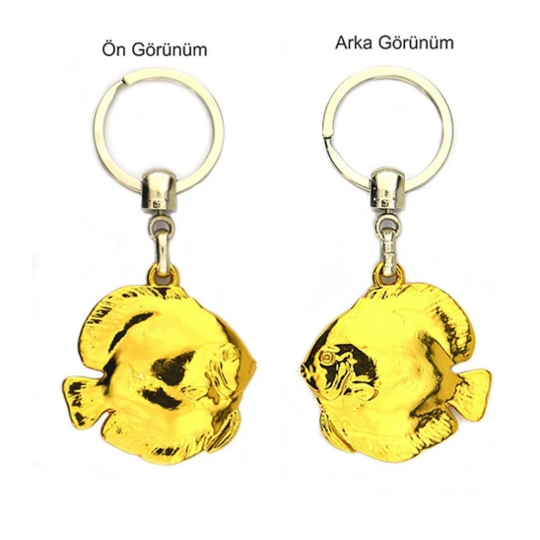 Discus Balık Anahtarlık - Gold Görünümlü - Resim 6