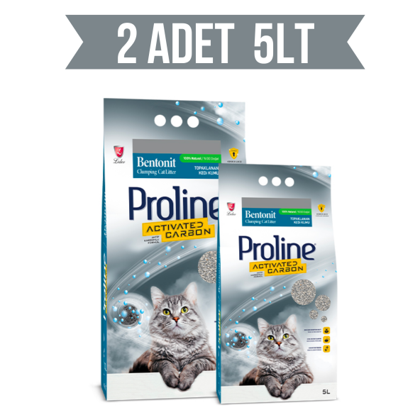 ProLineAktif Karbonlu Topaklanan Kedi Kumu 5 Lt (2 Adet) ürün görseli 1
