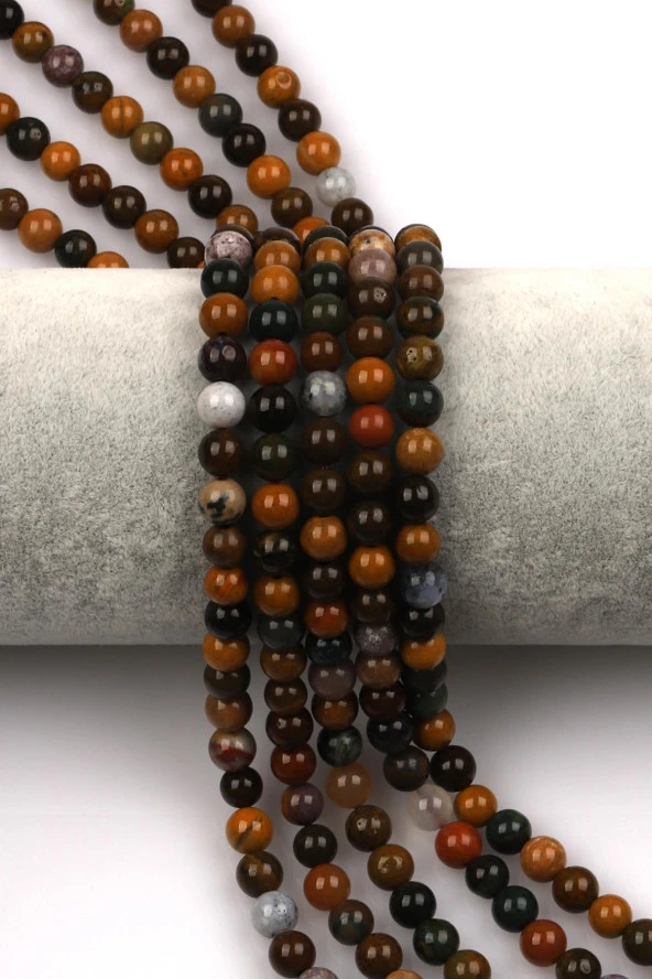 Ocean Jasper Doğal Taş Dizi 6 mm Küre Kesim ürün görseli 1