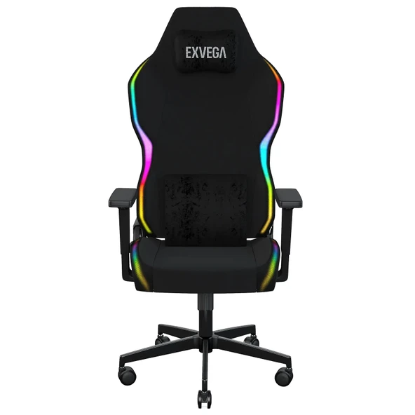 EXVEGA Lunar Active Kumaş RGB Oyuncu Koltuğu Siyah ürün görseli 1