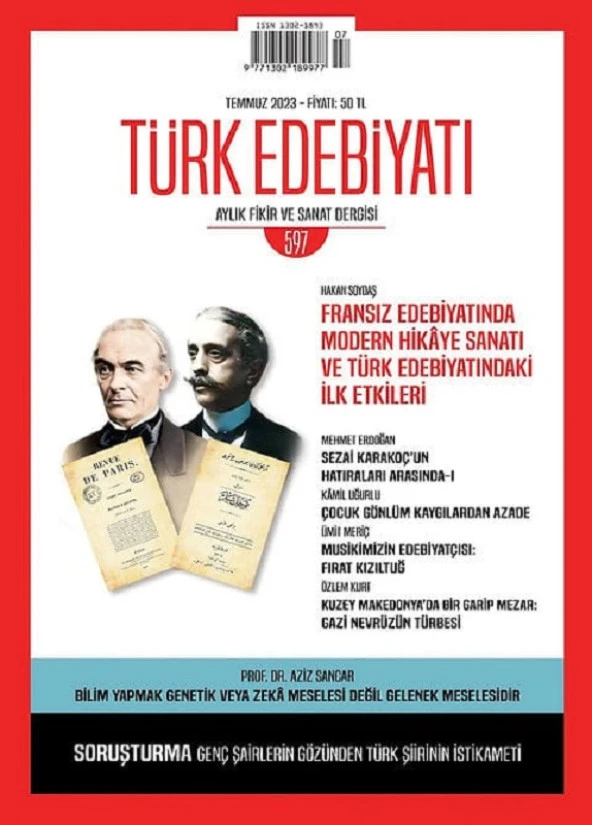 Türk Edebiyatı 597.Sayı Temmuz 2023 ürün görseli 1