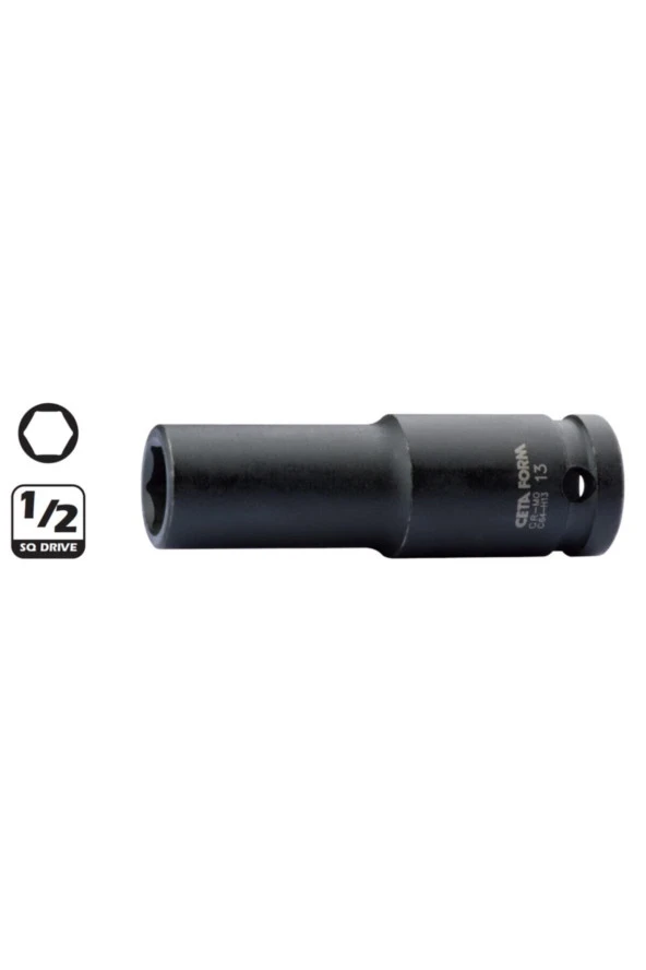 Ceta Form C64-H12 12mm 1/2'' 6 Köşe Derin Havalı Lokma Anahtar ürün görseli 1