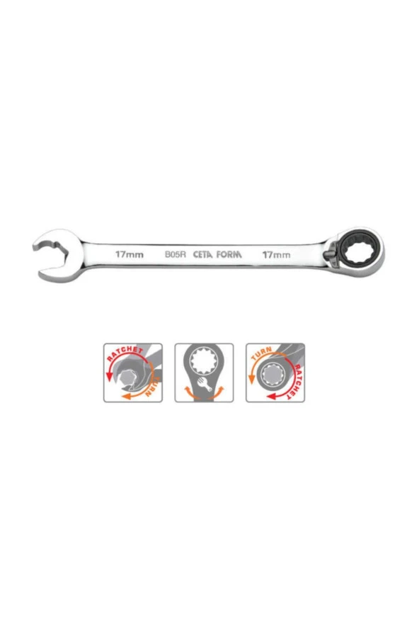 Ceta Form B05r-16 16 Mm C-gear Cırcırlı Kombine Anahtar-özel Ağız ürün görseli 1