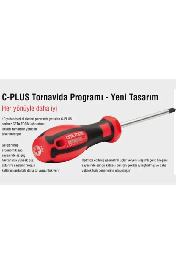 Ceta Form F20-090-125 C-plus Lokma Uçlu Tornavida 9x125mm ürün görseli 1