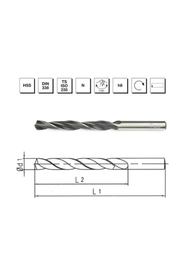 MTE Makina Takım 4.2 mm HSS DIN 338 Silindirik Saplı Matkap Ucu Haddeli - B00000010420 ürün görseli 1