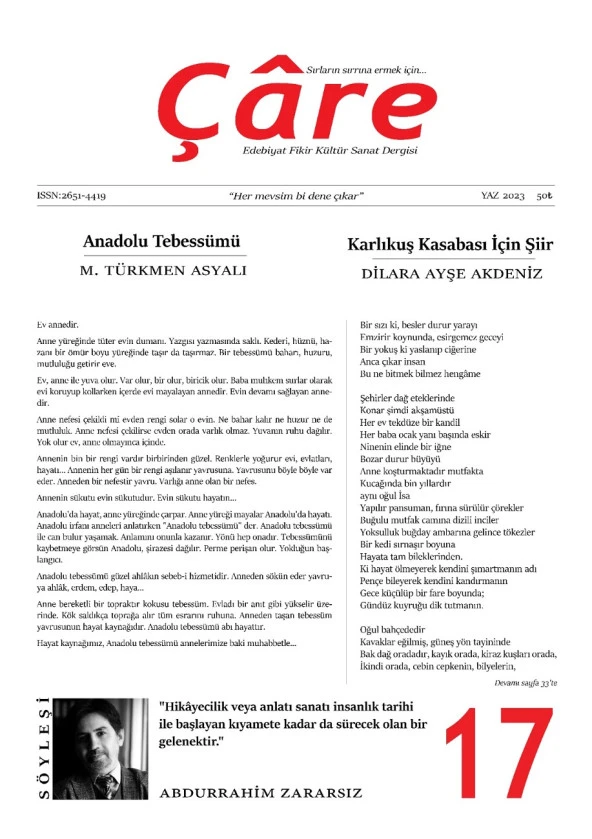 Çâre 17.Sayı Yaz 2023 ürün görseli 1
