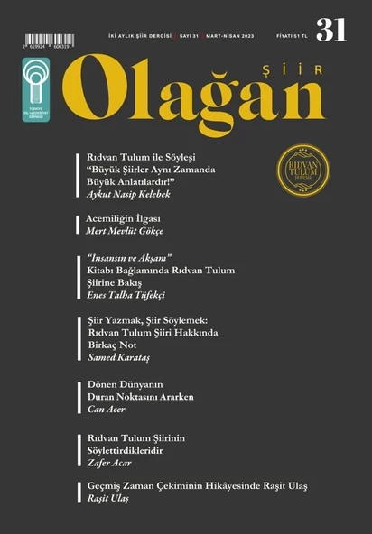 Olağan Şiir 31.Sayı Mart-Nisan 2023 ürün görseli 1
