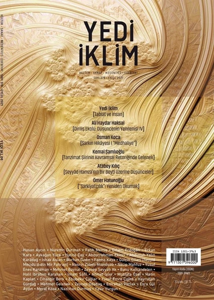 Yedi İklim 378.Sayı Eylül 2021 ürün görseli 1