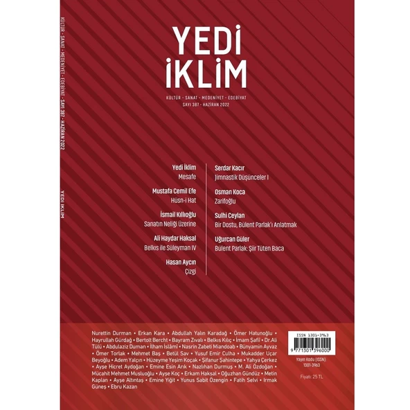 Yedi İklim 387.Sayı Haziran 2022 ürün görseli 1