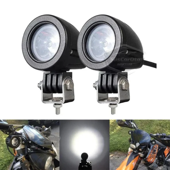 Yuvarlak Tek Led Bar Beyaz Sis Farı Araç Motosiklet Off Road Atv Forklift Led Lamba Projektör Metal Arazi Çalışma Lambası 2 Adet 10w ürün görseli 1