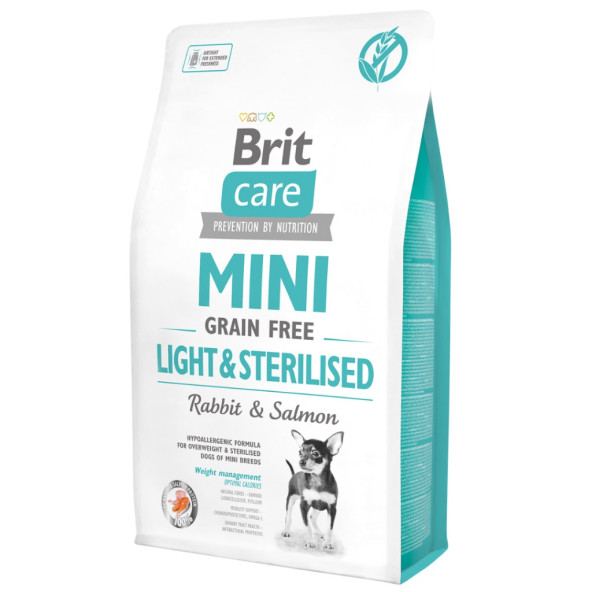 Brit care tahılsız 2kg mini light sterillised tavşanlı köpek maması kısırlaştırılmış köpek maması ürün görseli 1