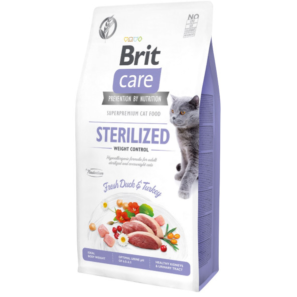 Brit care tahılsız sterilised kedi 7kg ördekli kısırlaştırılmış kedi maması kısır kedi kilo kontrolü ürün görseli 1