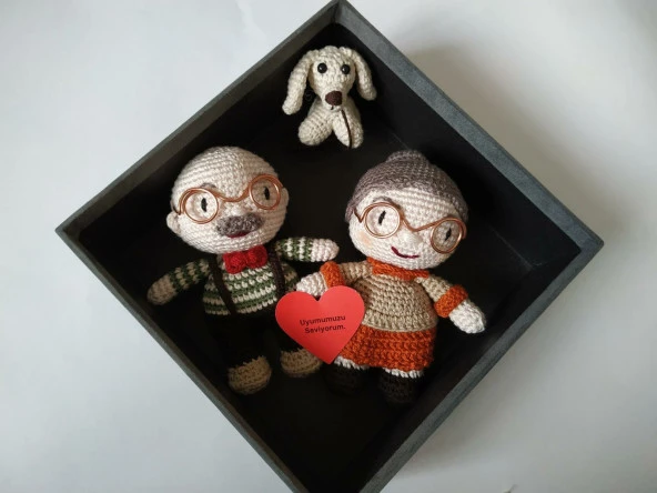 Maskot Dede ve Nine Amigurumi Organik Oyuncak ürün görseli 1