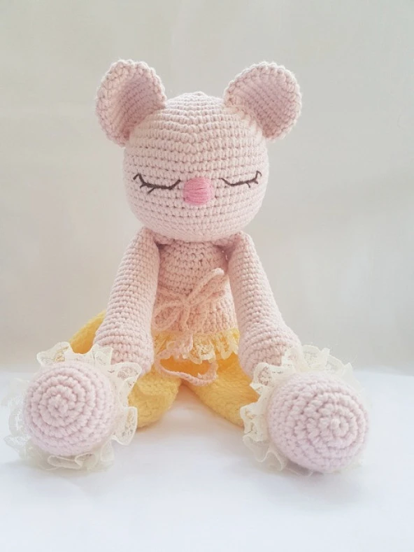 Uykucu Ayıcık Uyku Arkadaşı Amigurumi Organik Oyuncak ürün görseli 1