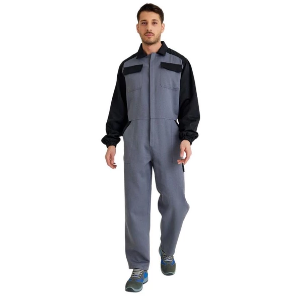Şensel, İş Tulumu-Eko.- Gri-Siyah -55E882- İş Elbisesi-Üniforma ürün görseli 1