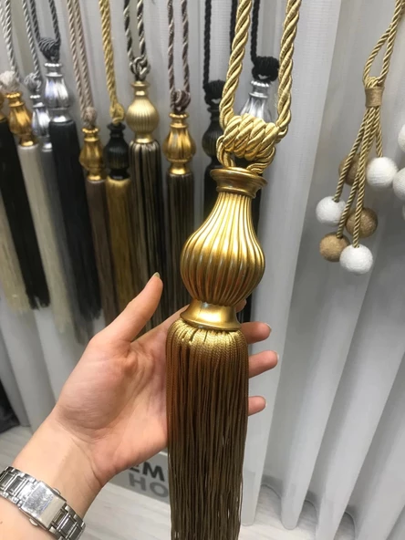NİVEMESHOME ALTIN SAÇAKLI GOLD APARAT TAVAN TOPLAMA BRAÇOL ürün görseli 1