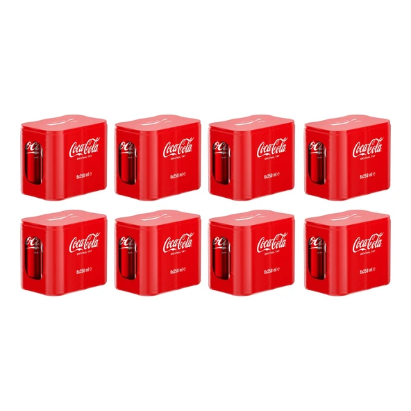 Coca Cola 250 ml 6'lı Kutu x 8 Adet - Resim 2