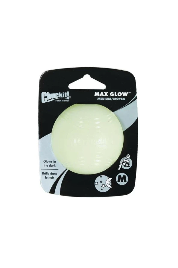 Chuckit! Max Glow Gece Parlayan Köpek Oyun Topu (Orta Boy) ürün görseli 1