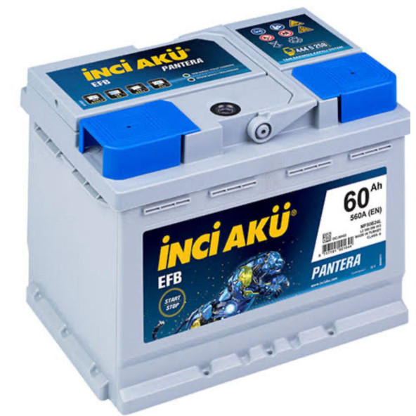 12V 60 AMPER İNCİ AKÜ EFB START STOP AKÜ  Ü.T 2026 ürün görseli 1
