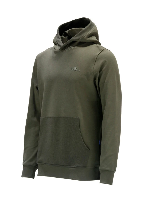 Erkek Standart Fit Kapüşonlu Cepli Haki Sweatshirt ürün görseli 1