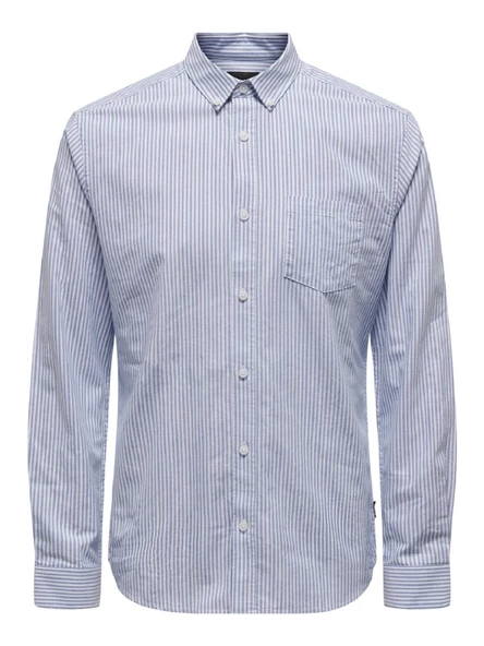 ONLY&SONS Erkek Çizgili Gömlek 22027766 - Resim 6