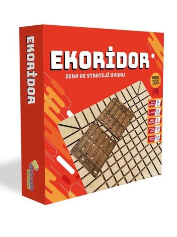 EKoridor Zeka Ve Strateji Oyunu Zeka Oyunu 2-4 Kişi MEB'e Uygun Öğrenme Odaklı Yerli Üretim Ahşap ürün görseli 1