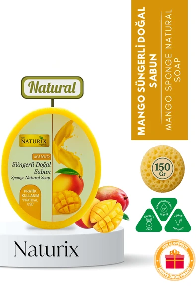 Limon Süngerli Sabun 150 Gr Naturix Doğal Limon Soap - Peeling Etkili Cilt Arındırıcı ürün görseli 1