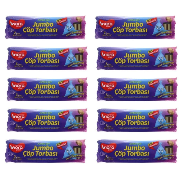 Viora Mavi Özgürlük Kokulu Mavi Çöp Torbası Poşeti / 72 x 95 Cm. - 7 Adetlik 10 Rulo ürün görseli 1
