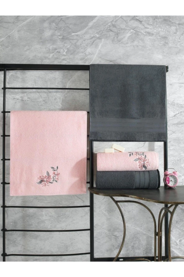 Cotton Box  Colorful Ant-pembe 50x90*2+90x150*2 Hamam Seti ürün görseli 1