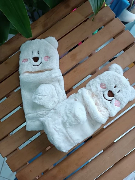 Peluş Tüylü Yetişkin Çocuk Uyumlu Eldiven - Resim 8
