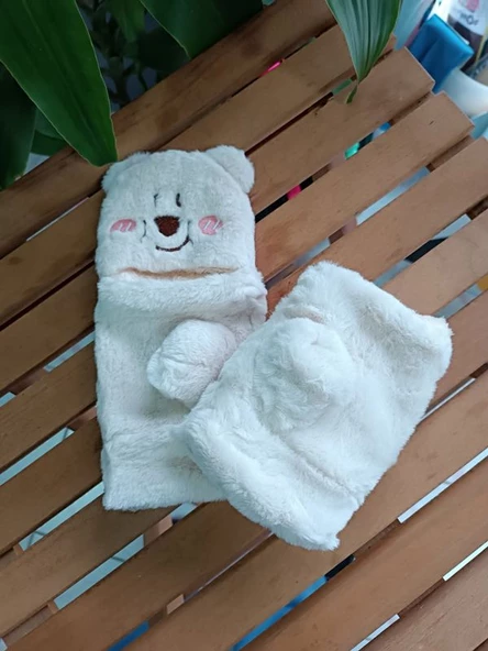 Peluş Tüylü Yetişkin Çocuk Uyumlu Eldiven - Resim 6