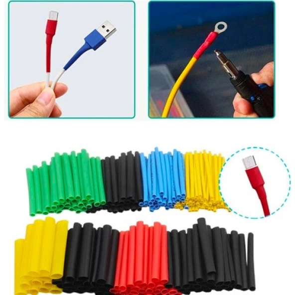 Zhltools 5 Renk Makaron Isı Ile Daralan Kablo Seti 530 Adet 8 Boy Set ürün görseli 1