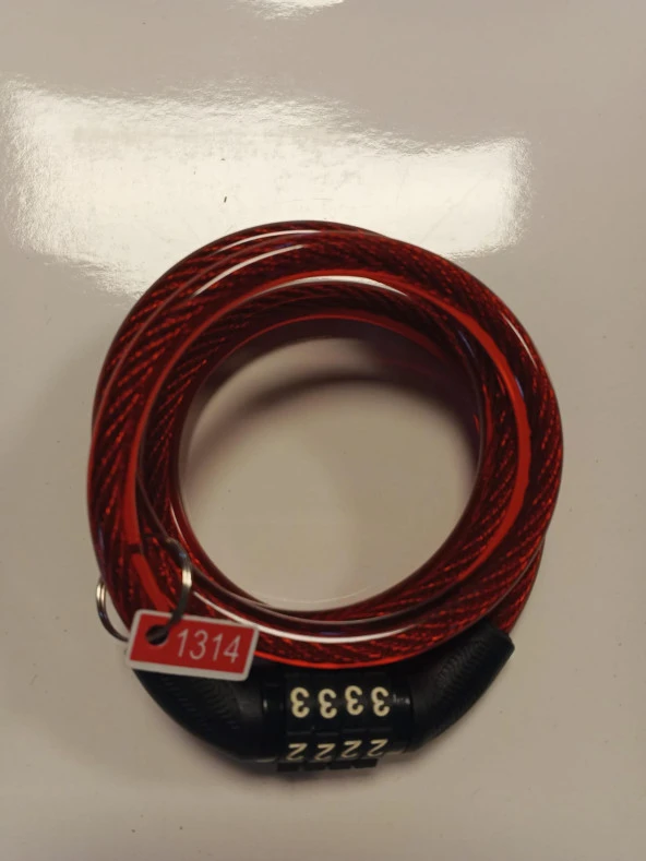 Bisiklet Kilidi 8x100 4 Şifreli Kırmızı ZL 87507 ürün görseli 1
