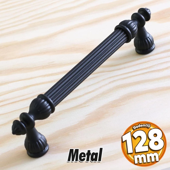 Şah Kulp Mobilya Mutfak Dolabı Çekmece Dolap Kulpları Kapak Kulpu Kulbu Siyah (128 MM-12.8 CM) Metal ürün görseli 1