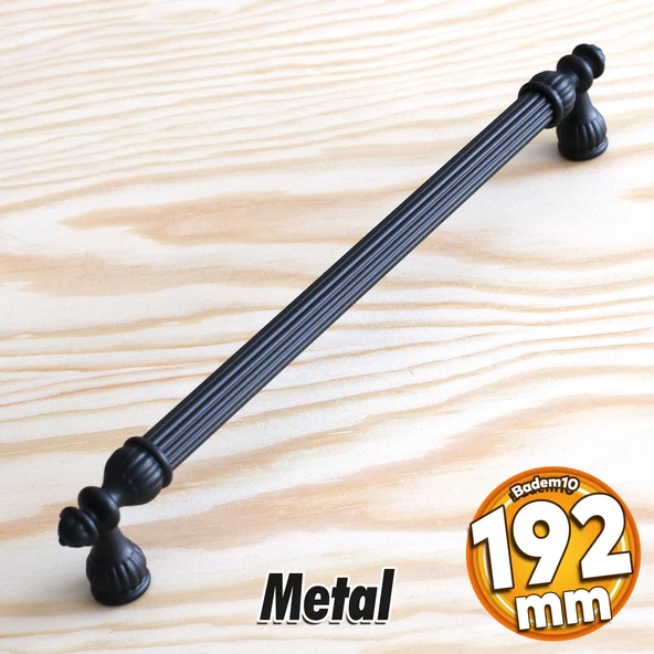 Şah Kulp Mobilya Mutfak Dolabı Çekmece Dolap Kulpları Kapak Kulpu Kulbu Siyah 192 mm Metal ürün görseli 1