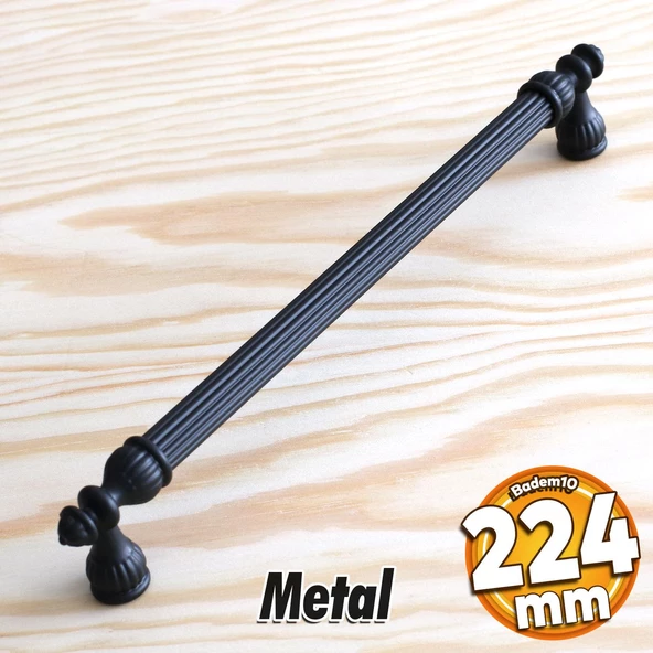 Şah Kulp Mobilya Mutfak Dolabı Çekmece Dolap Kulpları Kapak Kulpu Kulbu Siyah (224 MM-22.4 CM) Metal ürün görseli 1