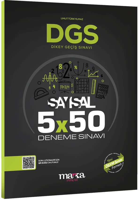 Marka Yayınları 2023 DGS Sayısal 5x50 Deneme Sınavı Tamamı PDF Çözümlü Açıklanan Yeni Müfredat ürün görseli 1