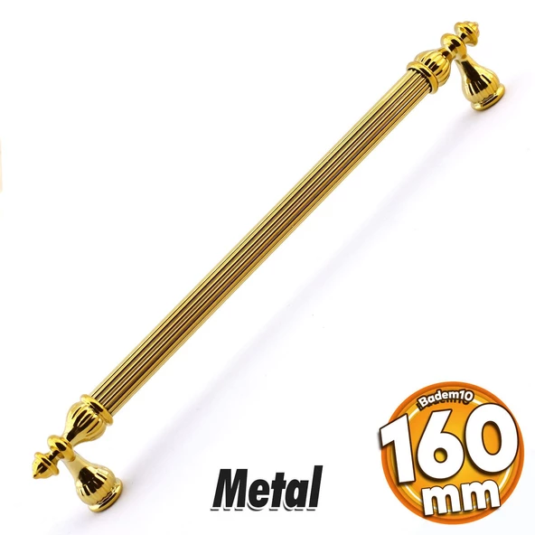 Şah Kulp Mobilya Mutfak Dolabı Çekmece Dolap Kulpları Kapak Kulpu Kulbu Gold Altın 160 mm Metal ürün görseli 1