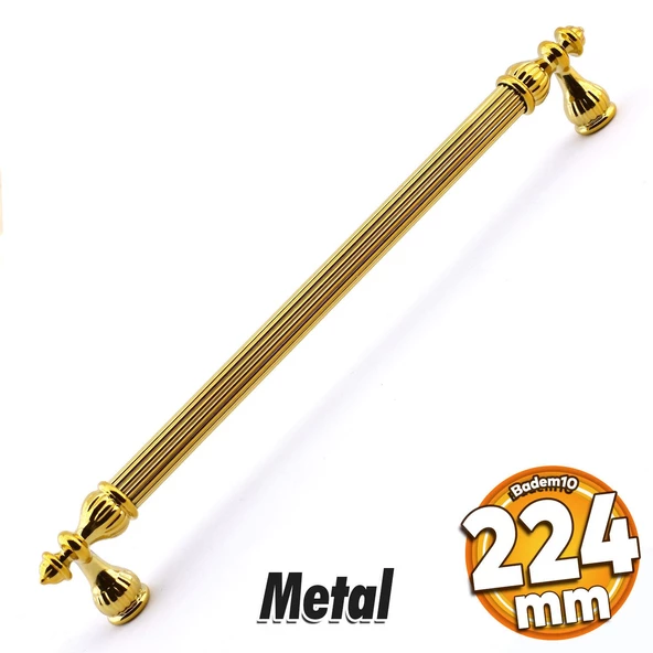 Şah Kulp Mobilya Mutfak Dolabı Çekmece Dolap Kulpları Kapak Kulpu Kulbu Gold Altın 224 mm Metal ürün görseli 1