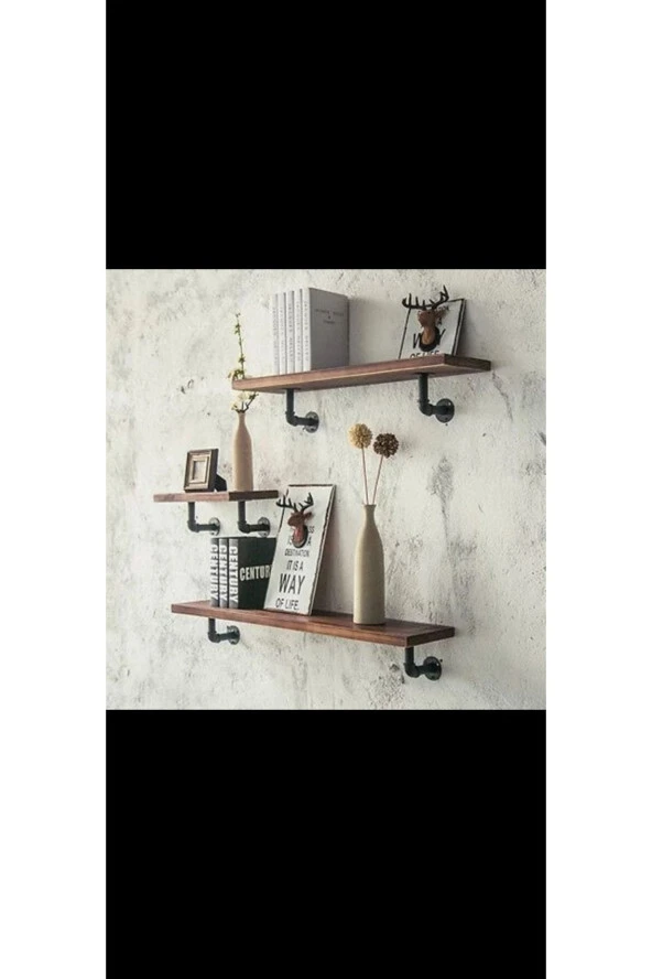 Dekoratif Borudan Raf 3'lu Set Raf No:302 - Resim 2