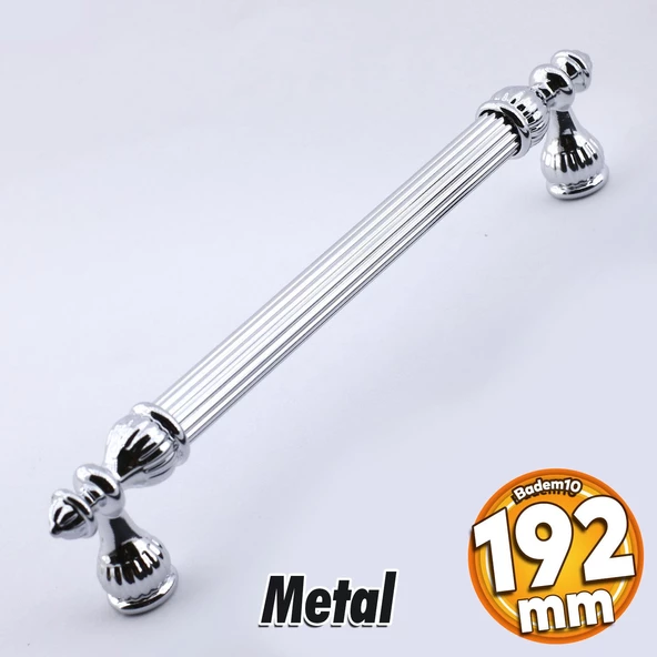 Şah Kulp Mobilya Mutfak Dolabı Çekmece Dolap Kulpları Kapak Kulpu Kulbu Krom Renk 192 mm Metal ürün görseli 1