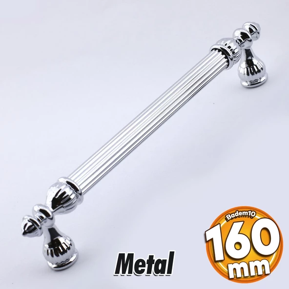 Şah Kulp Mobilya Mutfak Dolabı Çekmece Dolap Kulpları Kapak Kulpu Kulbu Krom Renk 160 mm Metal ürün görseli 1