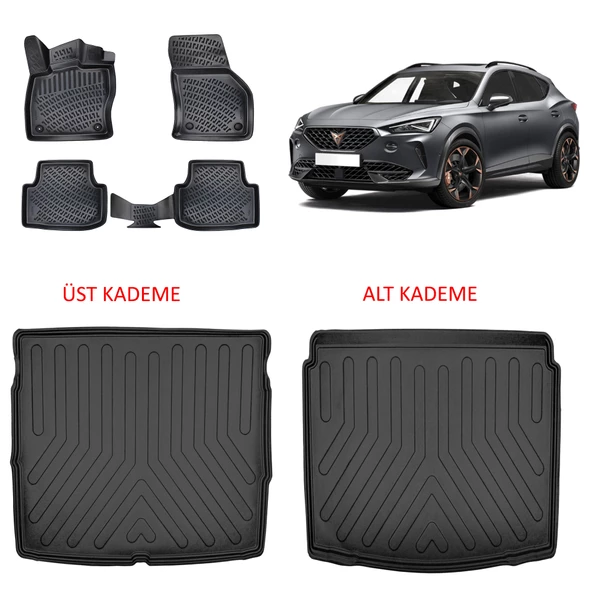 Rizline Cupra Formentor 2022+ 3D Bagaj Havuzu Ve Paspas Set ürün görseli 1