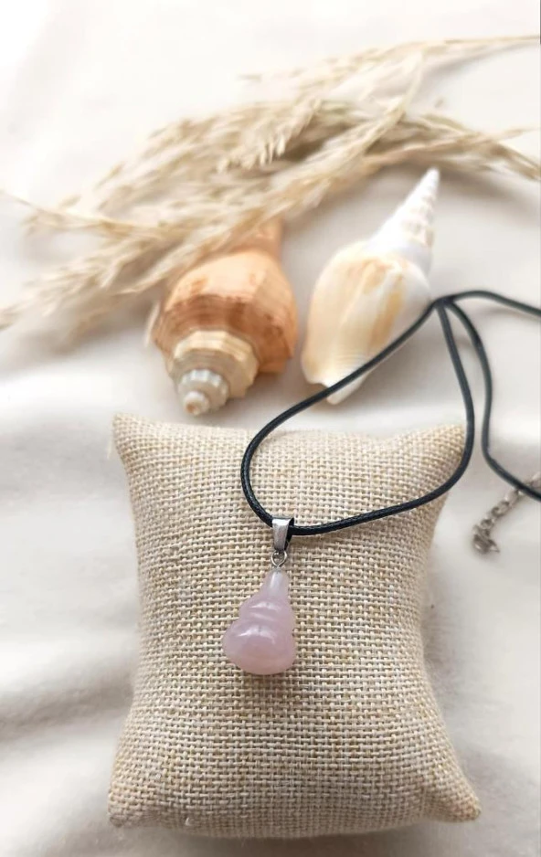 Kolye Gerdanlık Çakra Yoga Reiki Doğal Pembe Kuvars Taş Kadın ürün görseli 1