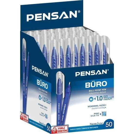 Pensan Büro Mavi Tükenmez Kalem 1Mm 2270 50 Li Paket ürün görseli 1