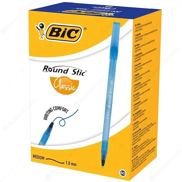 Bic Round Stıc MAVİ Tükenmez Kalem 60Lı Kutu ürün görseli 1